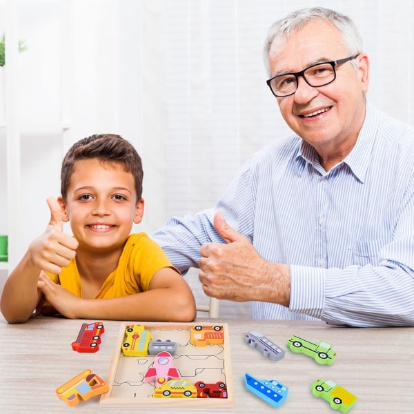 Träpussel för barn, skogsdjurspussel i trä för bebisar, sammanlåsande pussel för bebisar, 3D-pussel för bebisar, Montessori-utbildning