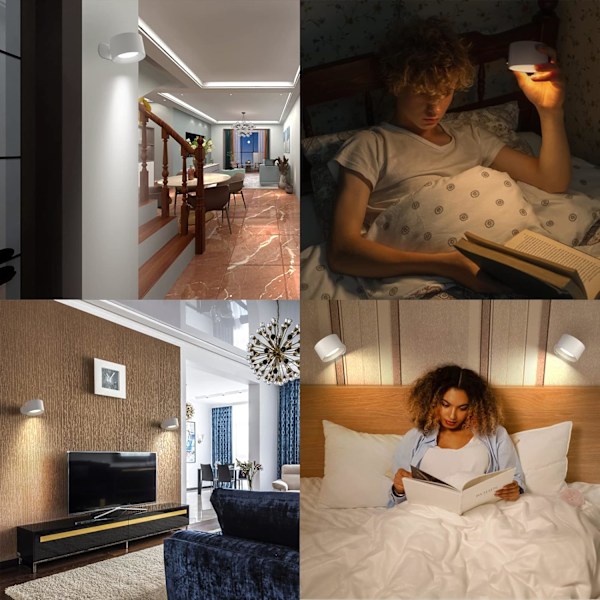 LED vägglampa, trefärgs touch-vägglampa white
