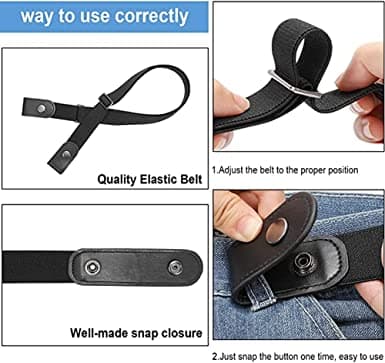 1 stk elastisk belte uten spenne for kvinner og menn