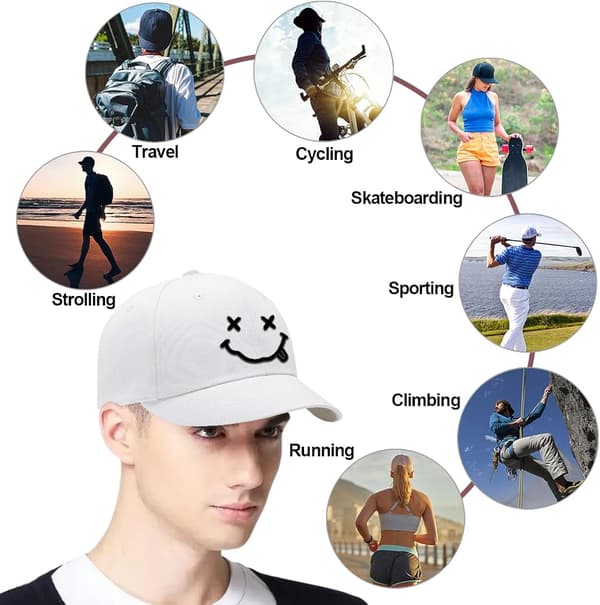 Baseball Cap, Bomull Anti-Sun Baseball Cap med Brodert, Mann