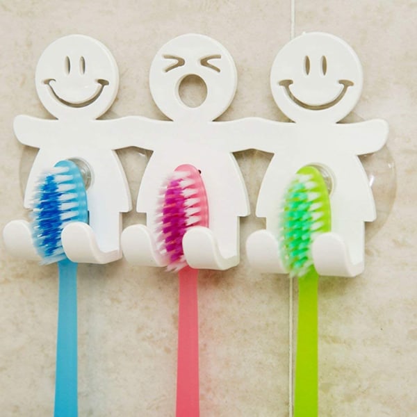 Søt tannbørsteholder med sugekopp for veggmontert bad