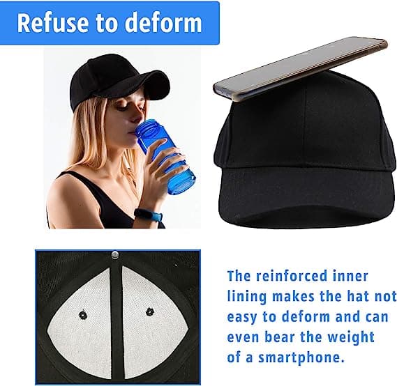 Sorte baseballcaps for menn og kvinner Hundrevis av sorte sommer c