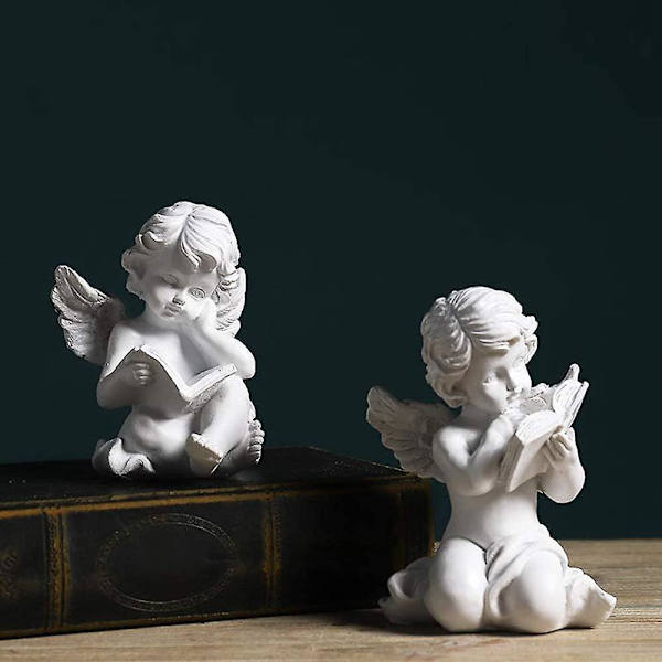 Læsebog Engel Statue, Kerub Vinger Engel Statue Figur i