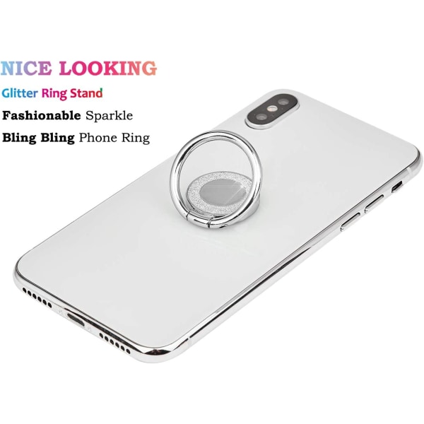 Glitter Mobiltelefon Holder Ring for nesten alle telefoner/Pad (sølv b499 |  Fyndiq