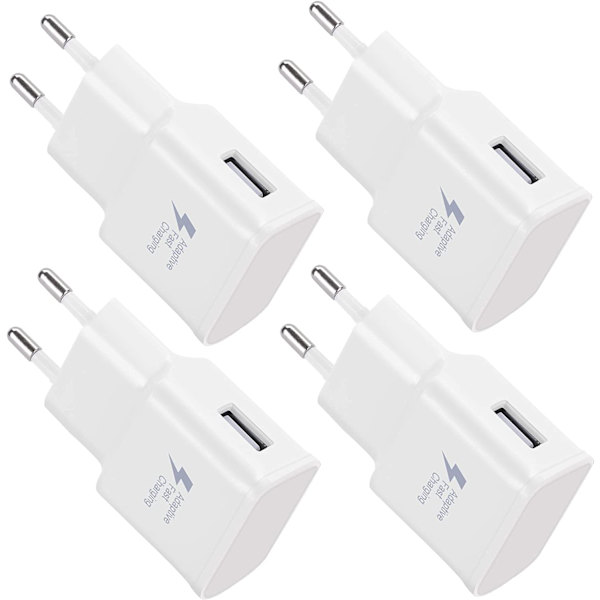 4 stk. 5V-2A USB-strømadapter-stikadapter Universal hurtig opladning