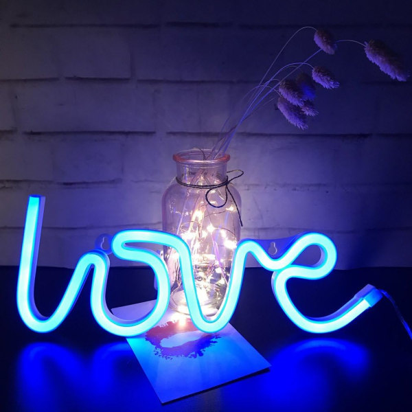 Neon Kærlighedsskilte Lys LED Kærlighed Dekorativt Kunstteltskilt - Væg