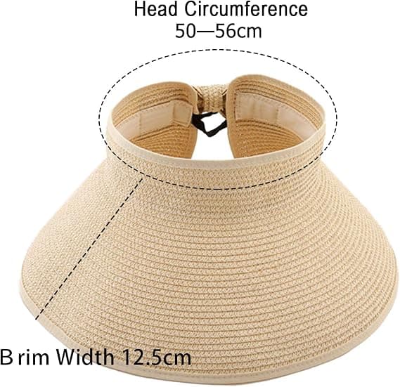 2X Halm Strand Solhatt for Kvinner med Bred Bremskjerm Solbon