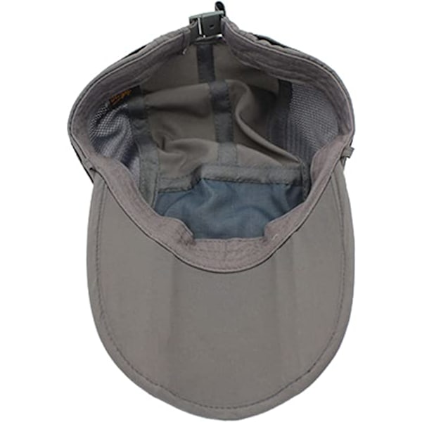 Syvänharmaa unisex-safarihattu, jossa erittäin pitkä niskasuoja 360°