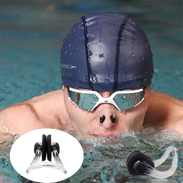 Öronproppar och näsklämma för simning, mjuk silikon av medicinsk kvalitet