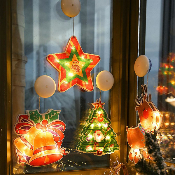 Juleoplyste vinduesdekorationer med sugekop B