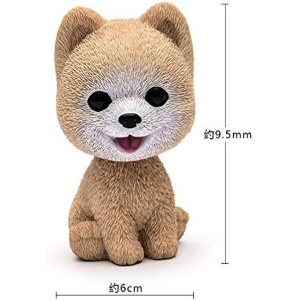 (Teddy Brown)Auto Lovable Dog Figurine Bevæger Hovedet Wobble Head Nikkende Legetøj Instrumentbræt Decora