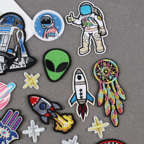 21 stk Iron On Brodered Sy On Patches Space Planets Astronaut