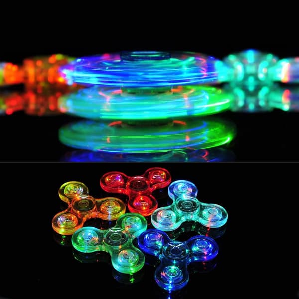 LED-lys Fidget Spinner, Lys Fidget Finger Legetøj Hånd Spinner -