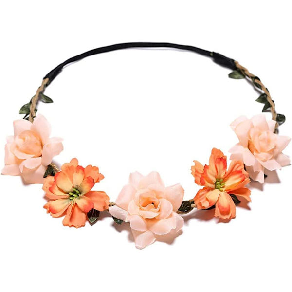 Blomsterpannband, 4 stycken elastiska bandhårband