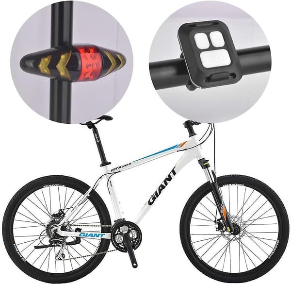 Cykellygte med blinklys USB genopladelig ultra lys