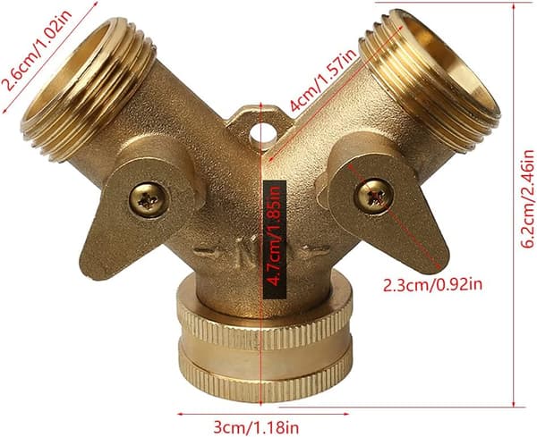 3/4\" Hane Y-splitter, Messingmanifold Havehane Y-ventil 2-vejs Bra