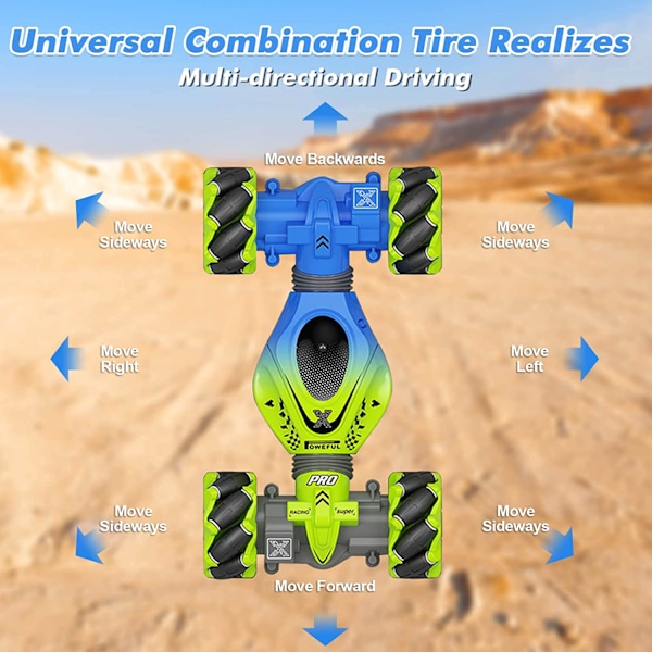 2.4GHz 4WD 360° Offroad RC Bil 1:24 RC Bil Musik og Lys Mini