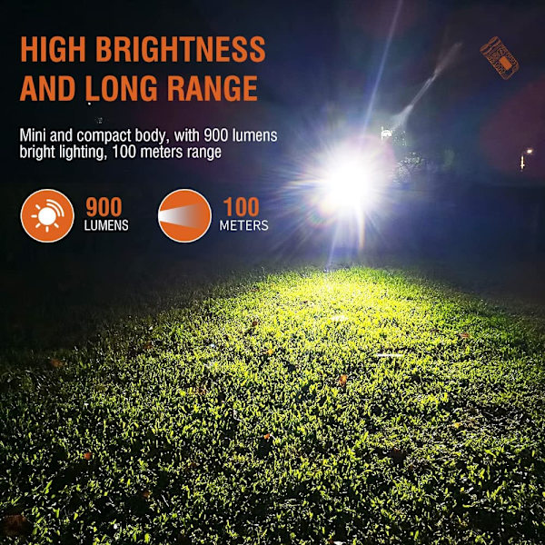 V3 Mini ladattava taskulamppu Led-taskulamppu tehokas 900 lumenin wit