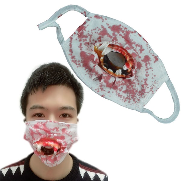 2 st Halloween skräckmasker zombier vampyrer utklädning