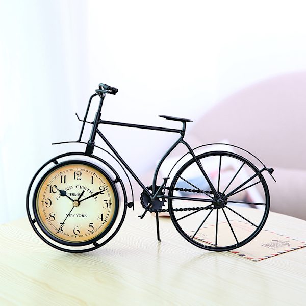 Retro järncykel typ skrivbordsklocka ingen tick tyst retro dekorati