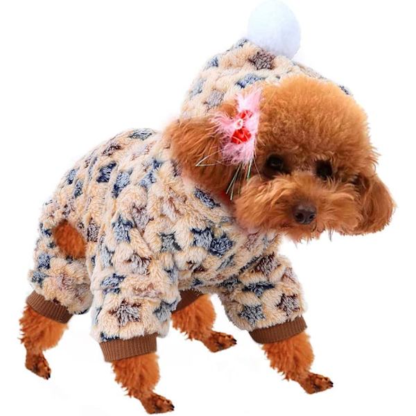 Vinterfrakk for hund, flanell sand hundegensere, kaldt vær hundedress