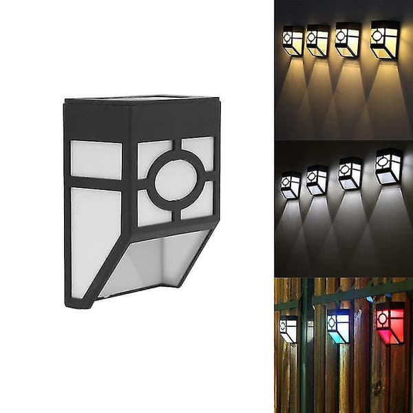 4 st LED solcellslampor kraftfull väggmontering trädgårdsstig staket C