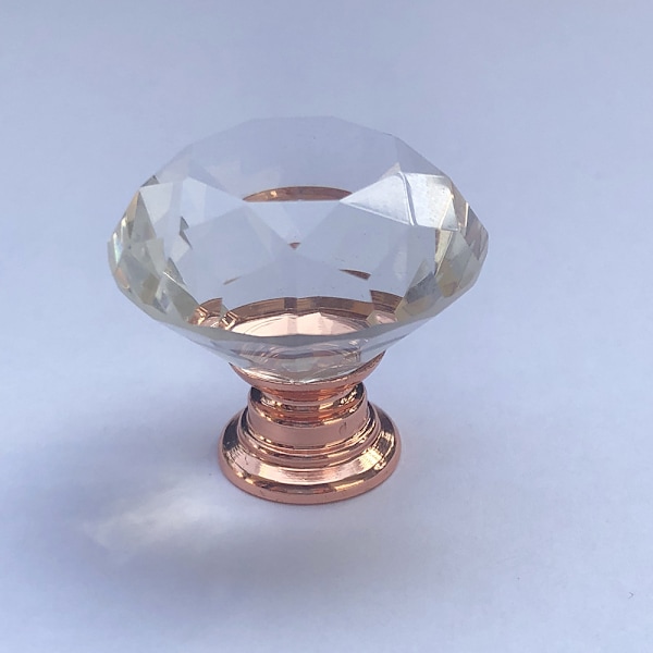 13 stk. 30mm rose krystal zinklegering diamant håndtag furni