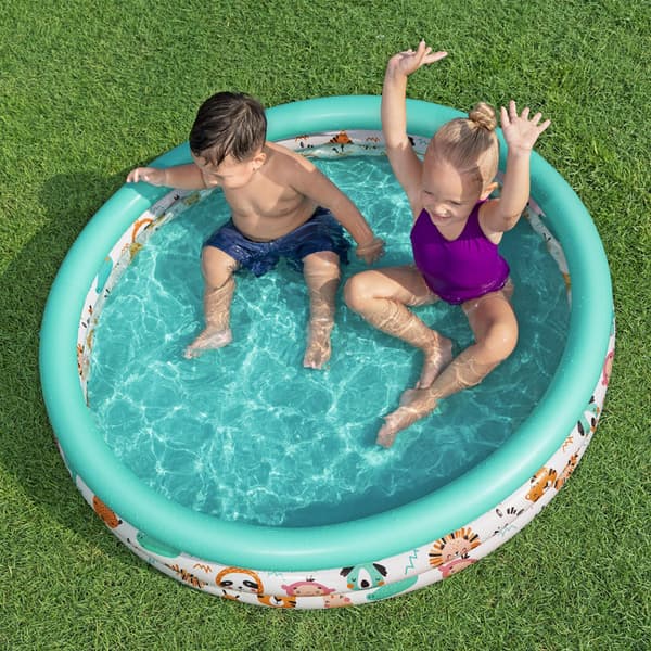 PVC uppblåsbar pool rund plaskpool (122*25CM)