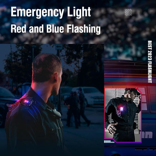 (Sort) 900 Lumen Genopladelig Mini EDC Lommelygte, Multi-Farve Lys Kilde Alarm Lys, Lille Nøglering Lommelygte med Magnetisk Base