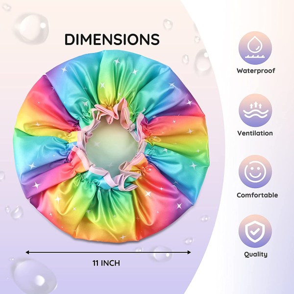 2 damduschmössor, återanvändbara barnduschmössor, dubbla w