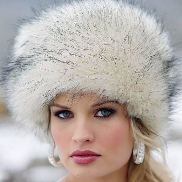 Kvinnor Fluffy Faux Fur Rysk Mössa Lady Dick Fluffy Skidmössor Vinter