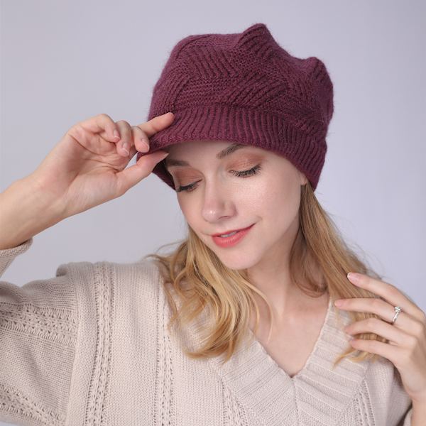 Kvinners Vinter Varm Lue Heklet Slouchy Beanie Strikket Luer Med