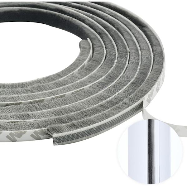 Itsekiinnittyvä tiiviste 9mm(L) x 5mm(S) x 5m(P), Tuulenpitävä, Pölytiivis, Oviin, Ikkunoihin, Harjat, Tiivisteet