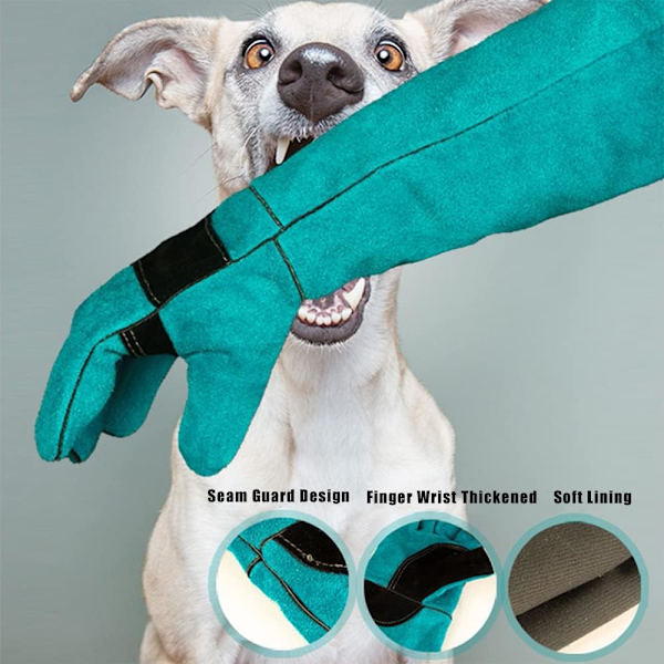 60 cm Anti-Bite Arbetshandskar, Resistenta Anti-Graffio Läderhandskar