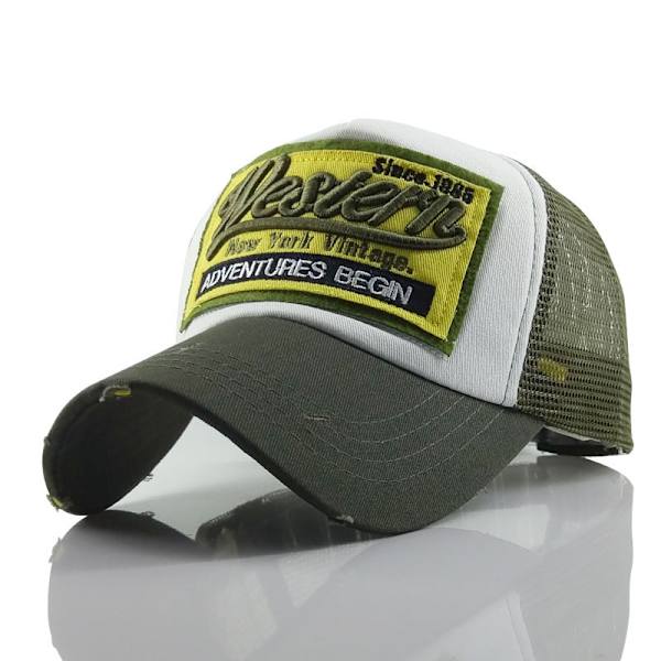 Grøn net hat - Mesh Baseball Golf Ketsjer Strand Hat Justerbar C