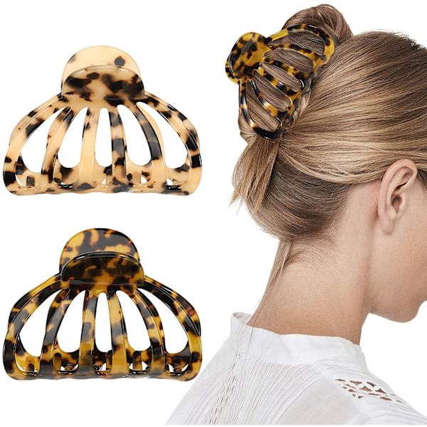 Hårklemmer, [2-pak] Bohemian Tortoise Shell Hårklo Klemmer Str