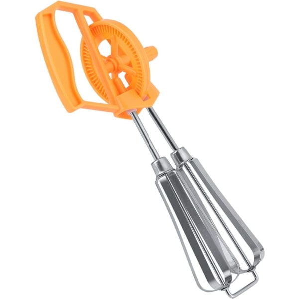 Orange-håndblender, rustfrit stål roterende piskeris, manuel Stainl