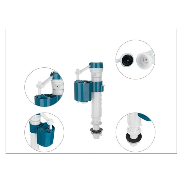 Universal Toilet Float, Toilet Fill Valve, Flush Toilet Fill Valve, Højtydende reservedel til de fleste toiletter (blå)
