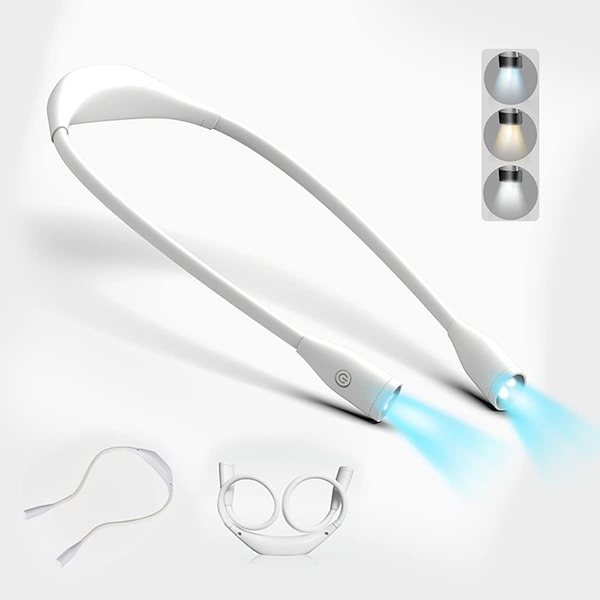Halslampe, Genopladelig 4 LED Hug LED Halslampe med 3 Farve M