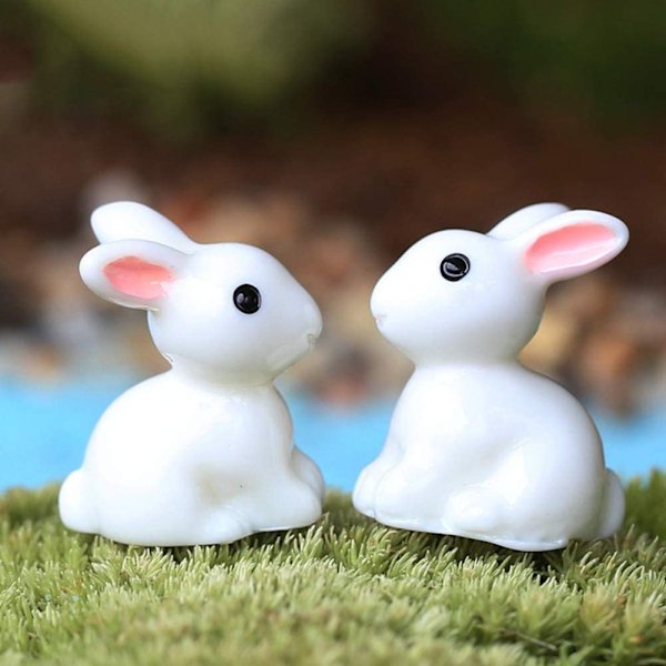 10 kappaleen miniatyyripuutarhan kani koristeet