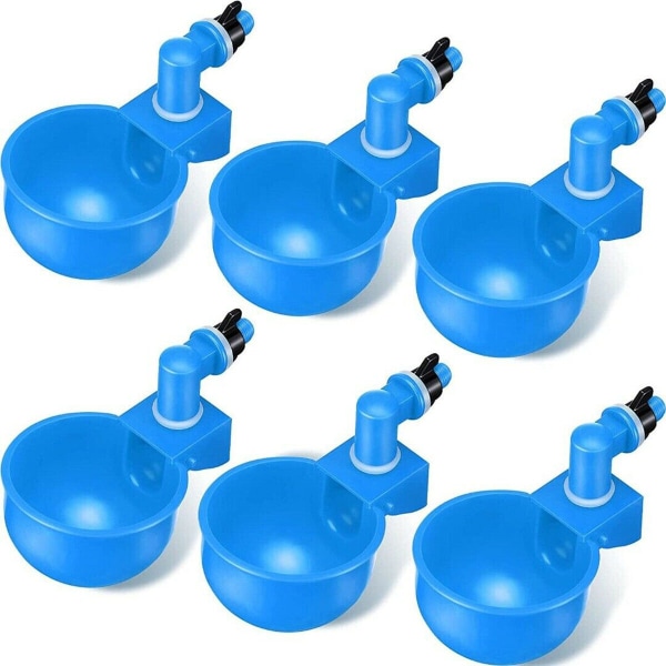 6 STK blå automatiske vandkopper Fjerkrædrinker Waterer Chick