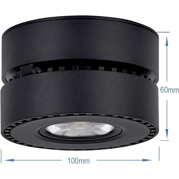 12W LED loftspot, justerbar lampe