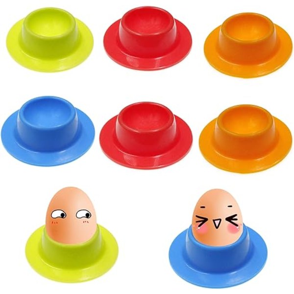 8 Stk Farge Silikon Eggekopp, Kjøkken Egg Tools Bærbar Rund F.eks