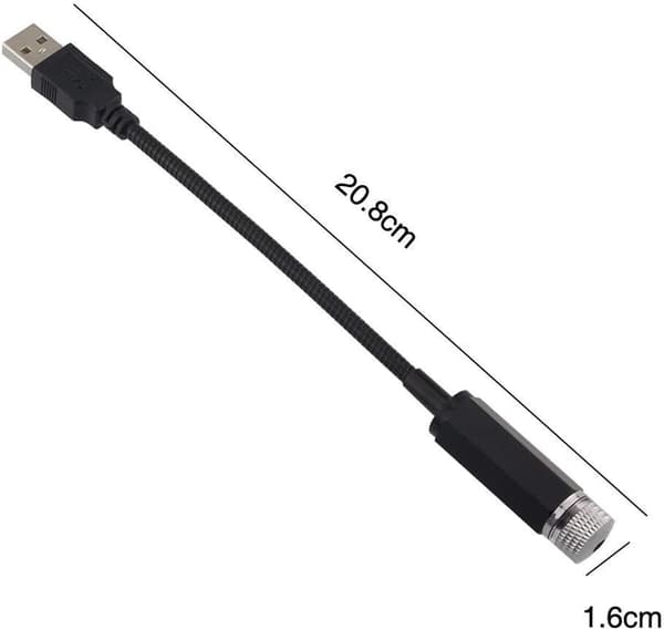 2 Stycken USB Stjärnljusprojektor, Auto Atmosfärljus LED Roo