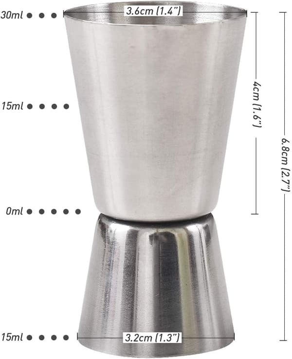 Cocktail Jigger, 15 & 30 ML Rustfritt Stål Bar Jigger (Sett med 4)