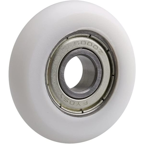 Sæt med 4 hvide stålkuglelejer 10 x 40 x 10 mm til dør og