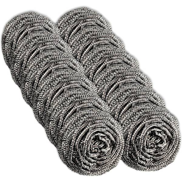 12-pakning rustfrie stålskrubber fra Scrub It – stålullskrubb