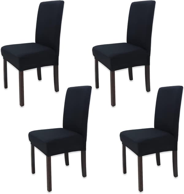 Set med 4 elastiska moderna stolsöverdrag, avtagbara och tvättbara, fo