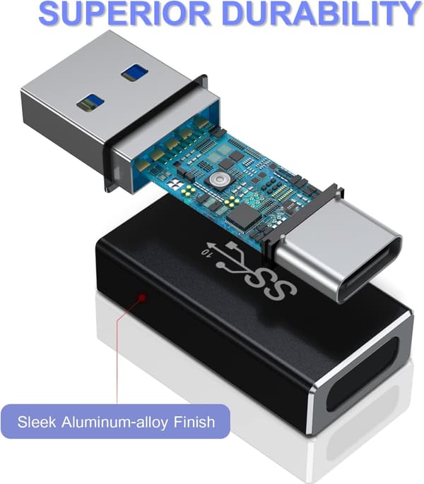 USB C-hona till USB 3.0-hane Adapter 2-pack, Typ-A 3.1 5 Gbps GEN