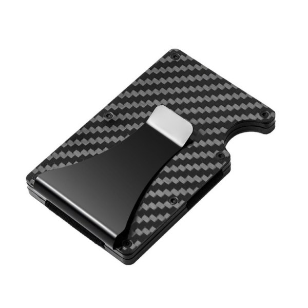 Musta hiilikuituinen korttipidike metallinen alumiinilompakko, 86mm × 5